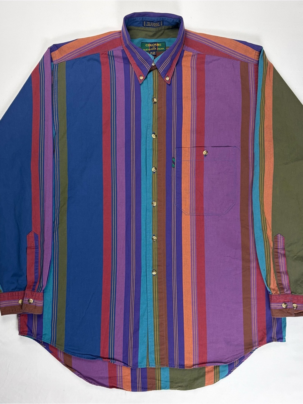 Alexander Julian Bold Multicolor Vertical Stripe Button-Down Shirt